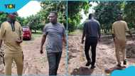Ghanaian man Maxwell, who returned from the UK to start farming in Ghana, now has a 100-acre mango farm