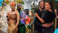 Ghanaian fashion designer creates trend as she rocks 6 corseted kente gowns in one day for her plush wedding