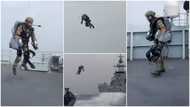 UK Soldiers Fly in the Air With Amazing Tech Jet Suit, Video Showing Officers Over the Sea Stirs Reactions