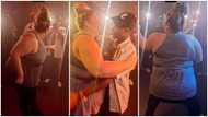 She's a whole mood: Plus-sized 'obroni' lady scatters dancefloor with Kelvynboy's song, singer hugs her in video