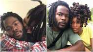 Man and his lover melt the web with their long natural hair braids; photos drop