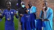 Lovely photos drop as Ghanaian man gifts customised smock to Chelsea star N'Golo Kante after Champions League win