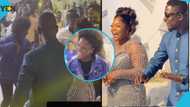 Afronita looks fabulous in oversized jacket with embellishment as she surprises bride at her wedding