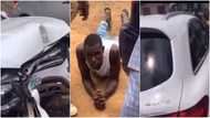 Eka aba fie: Car wash guy drives client's Benz GLC to buy food, crashes it beyond repair, video drops
