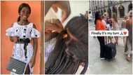 Talented hairdresser gets UK visa, travels out, collects GH¢300 per braid; "Finally, it's my turn"