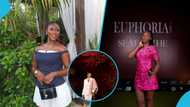 Influencer Gisela Amponsah causes a stir with her daring outfit to Bills Credit founder's birthday party