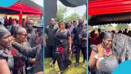 AJ Poundz in tears as Nana Ama McBrown attends her dad’s funeral in a viral video