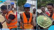 Ghanaians react as wife surprises husband with money bouquet on his birthday: "Mine will think I have money"