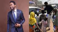 Kind Ghanaian presenter Kmjonair shares food to street beggars to mark his birthday