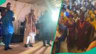 Chivido: Video of King Sunny Ade performing at Davido's wedding trends, OBO prostrates for veteran