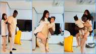Ghanaian man shares happy moment with pretty Korean wife and little daughter, adorable moment evokes joy