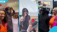 Stonebwoy attends Jackie Appiah's 41st birthday party, gets mobbed by fans in videos