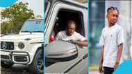 Cheddar's second son Lincoln Bediako, grows big & tall, drives G Wagon in video