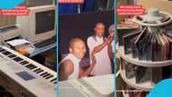 Akosua Serwaa shows fans Daddy Lumba's first music recording studio at their house in Germany, video