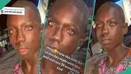 Lady captures Nigerian boy with red and blue eyes, his video goes viral
