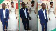 "Is it by force?": Bride frowns , refuses to dance with her hubby during wedding ceremony