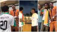 Kweku Flick finally meets Asamoah Gyan and Kudus after composing song for the Black Stars