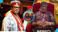 Igbo King and his beautiful Ghanaian wife spotted dancing in their palace, adorable video stirs reactions