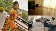 Slay queen shows before and after photos of her beautifully furnished apartment