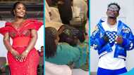 Fantana's mother Dorcas Affo-Toffey pampers Shatta Wale as he rests his head on her lap, video trends