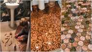 Woman spends 16 hours glueing coins to her bathroom floor; shares cute video