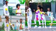 Okyeame Kwame's wife, son & daughter celebrate him in style as he turns 45; beautiful photos drop