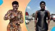 Afua Asantewaa looks resplendent in a stylish tie & dye outfit and short hair