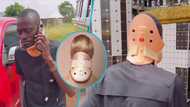 Lil Win wears a neck brace wrongly in video, peeps make jokes: "Protecting his head"