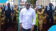 John Dumelo dances with elderly women during church service at Abelemkpe, video