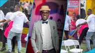 Abeiku Santana grinds a lady seriously at an event, video gets many Ghanaians laughing hard