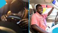 Uber driver sleeps in traffic, pedestrians and police ask him to park: “May God bless his hustle”