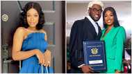 Tracy Osei: Gorgeous wife of Kennedy Osei dazzles in bright blue dress, netizens drool over her look