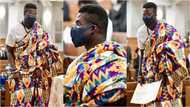Former Legon student dazzles in expensive kente on graduation day as he earns master's in Japan