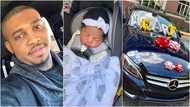Proud father welcomes newborn baby, buys her a brand-new Mercedes