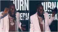 Reactions as Burna Boy Teaches White People Pidgin English During BET Acceptance Speech