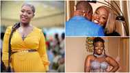 Adom TV presenter Tima Kumkum slays in elegant suede dress as she poses with her new man in beautiful pre-wedding photos