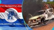 NPP campaign vehicle bursts into flames on Sampa Road in Bono Region