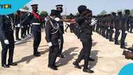 Newly graduated police officers celebrate in high spirits at Ghana Police Academy passing-out parade