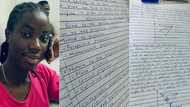 "The curves are smooth": Nigerian girl with perfect handwriting gets huge job as photos of her book stuns many