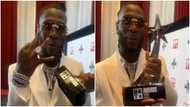 Bet Awards 2021: Burna Boy Happily Shows Off His Plaque As He Wins Best International Act the 3rd Time