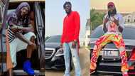 Humble Emmanuel Adebayor shows swag in old vans as he flaunts his luxury Mercedes-Benz