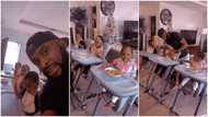 Beautiful photos of man babysitting cute triplets as they eat 'break' the internet