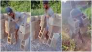 Young man displays massive strength as he carries 6 cement blocks at once in video