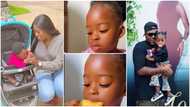 Fella Makafui shares cute new video showing how much Island has grown; fans admire her