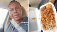 Angry lady warns waakye sellers after realizing food she bought had no shito: “Sell porridge if things are expensive"