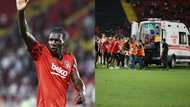 Panic as football star collapses pitch during top european match
