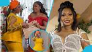 John Dumelo’s wife takes over her friend’s wedding with her beaded kente gown