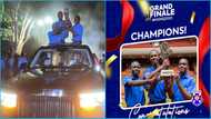 PRESEC 2023 NSMQ champions return in grand style, displaying trophy triumphantly