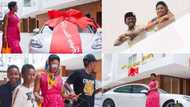 Beautiful photos & video drop as Nana Cheddar celebrates wife on bday by gifting her huge mansion & car
