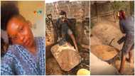 Nigerian lady employed by her parents to work on construction site after she asked them for 2k, clips go viral